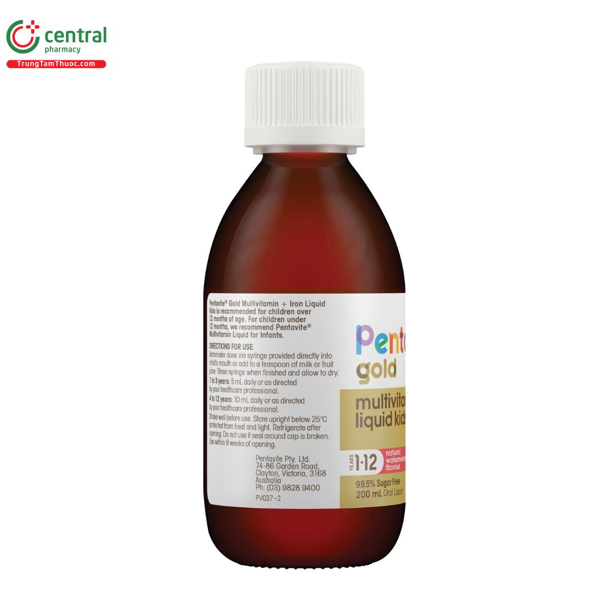 pentavite gold multivitamin iron liquid kids 10 S7343