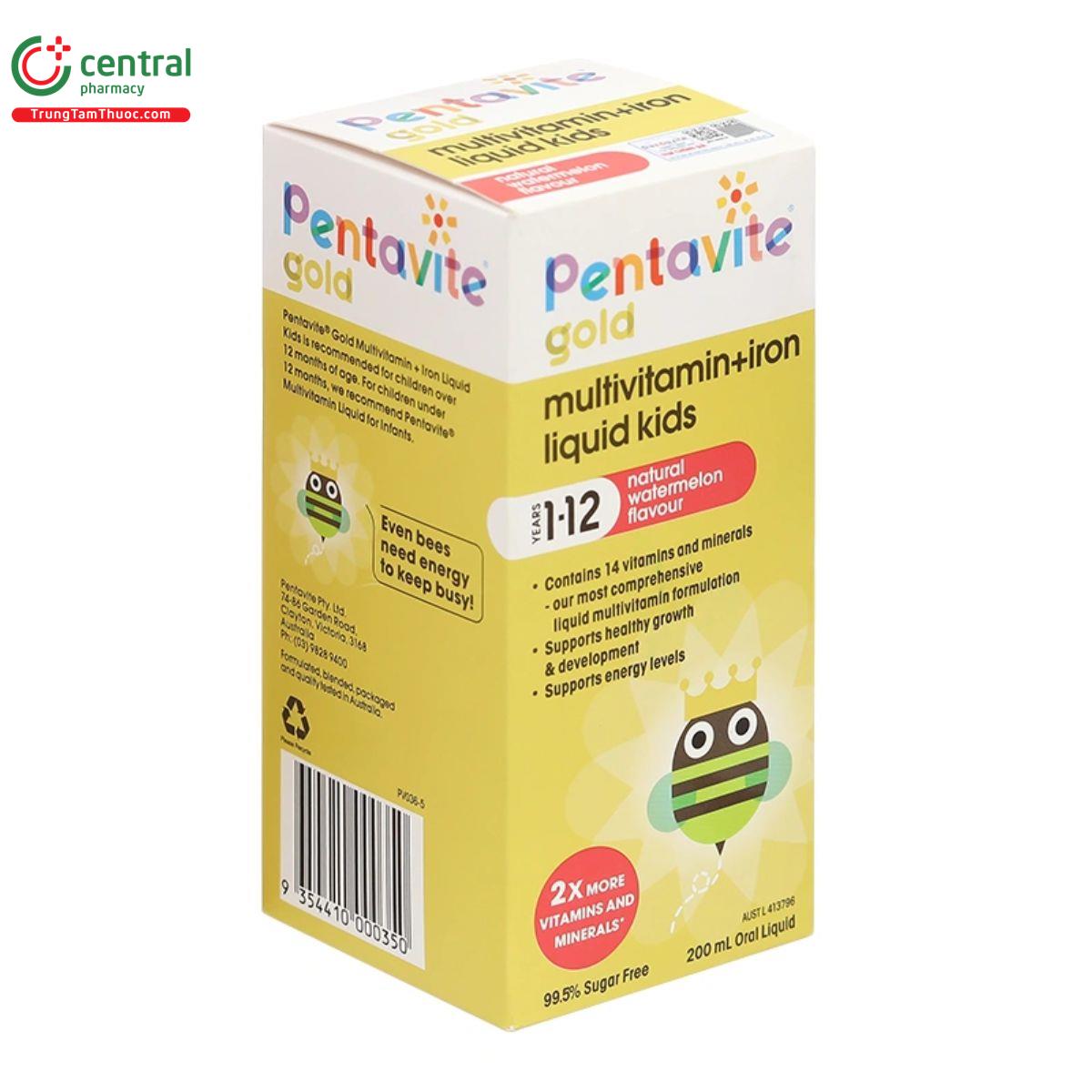 pentavite gold multivitamin iron liquid kids 4 S7665