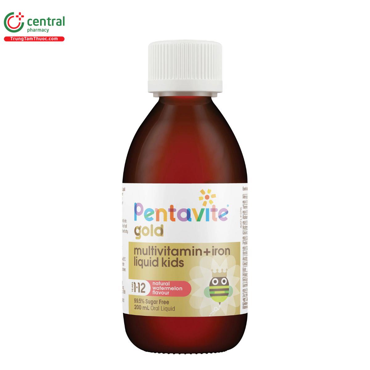 pentavite gold multivitamin iron liquid kids 8 F2060