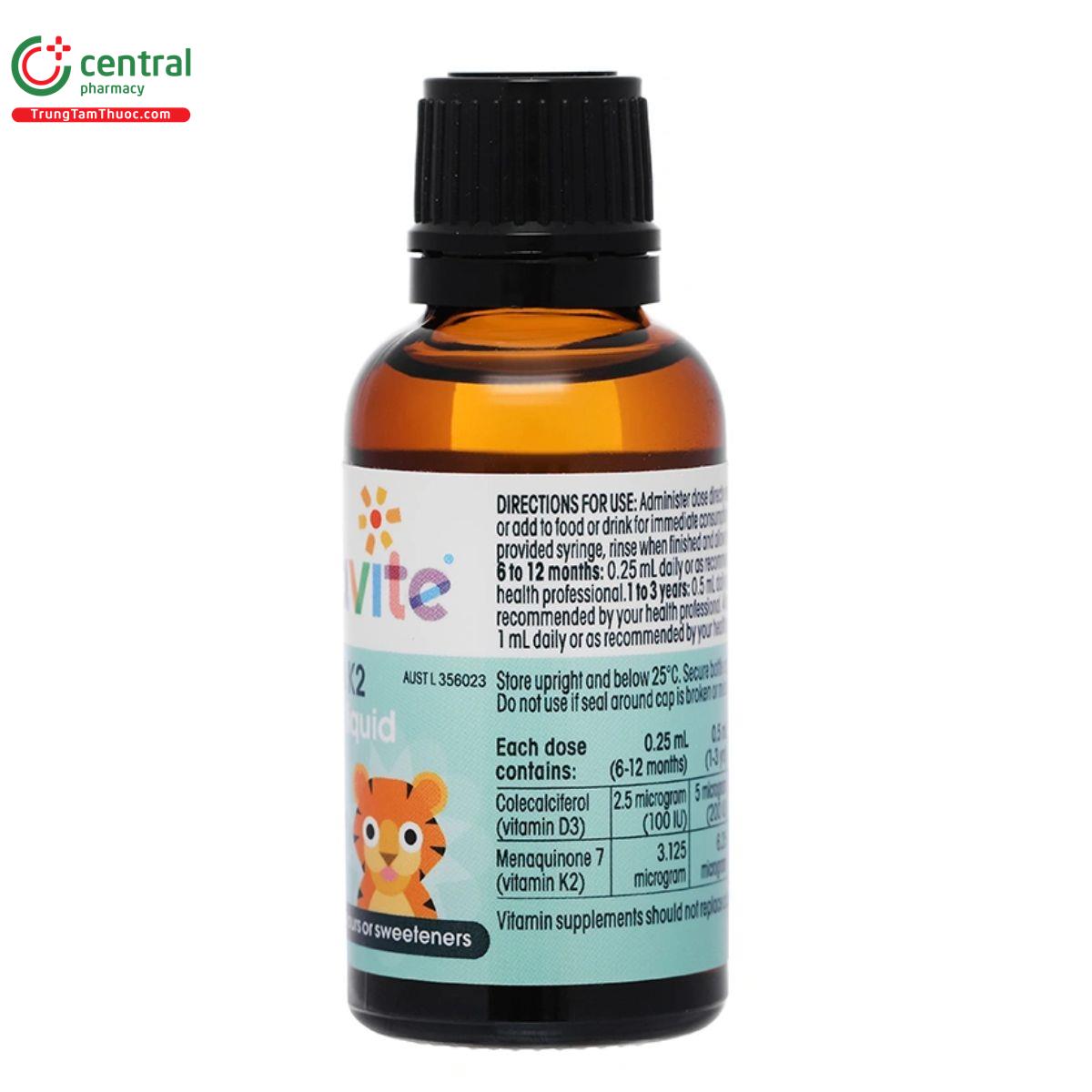 pentavite vitamin d3 k2 infant and kids liquid 12 C0513