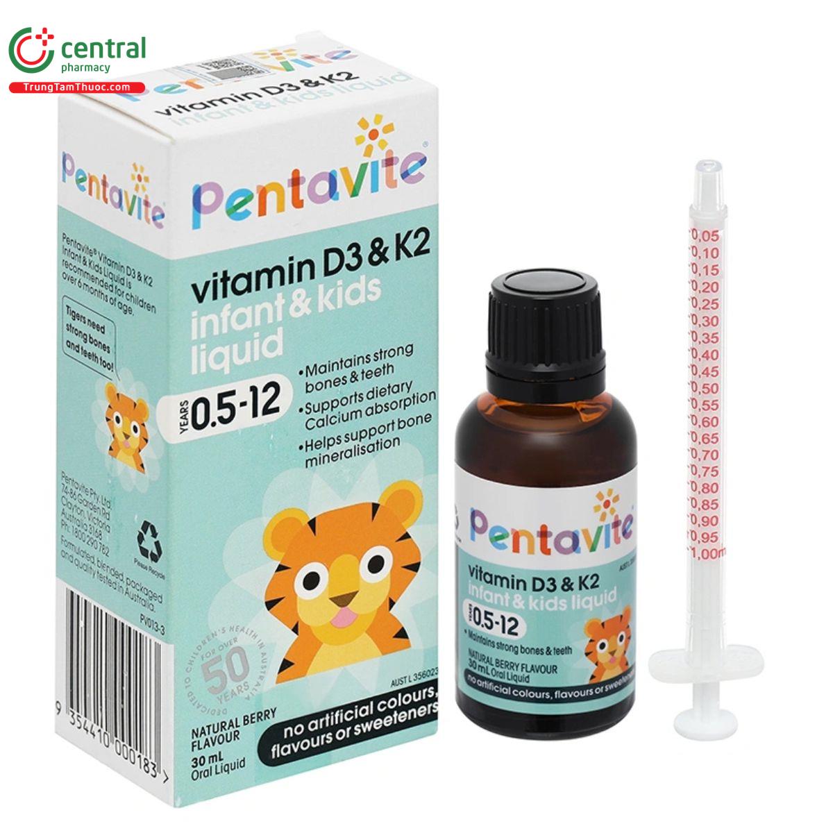 pentavite vitamin d3 k2 infant and kids liquid 2 P6111