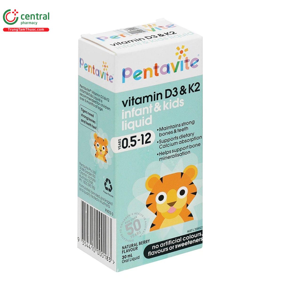 pentavite vitamin d3 k2 infant and kids liquid 4 V8771