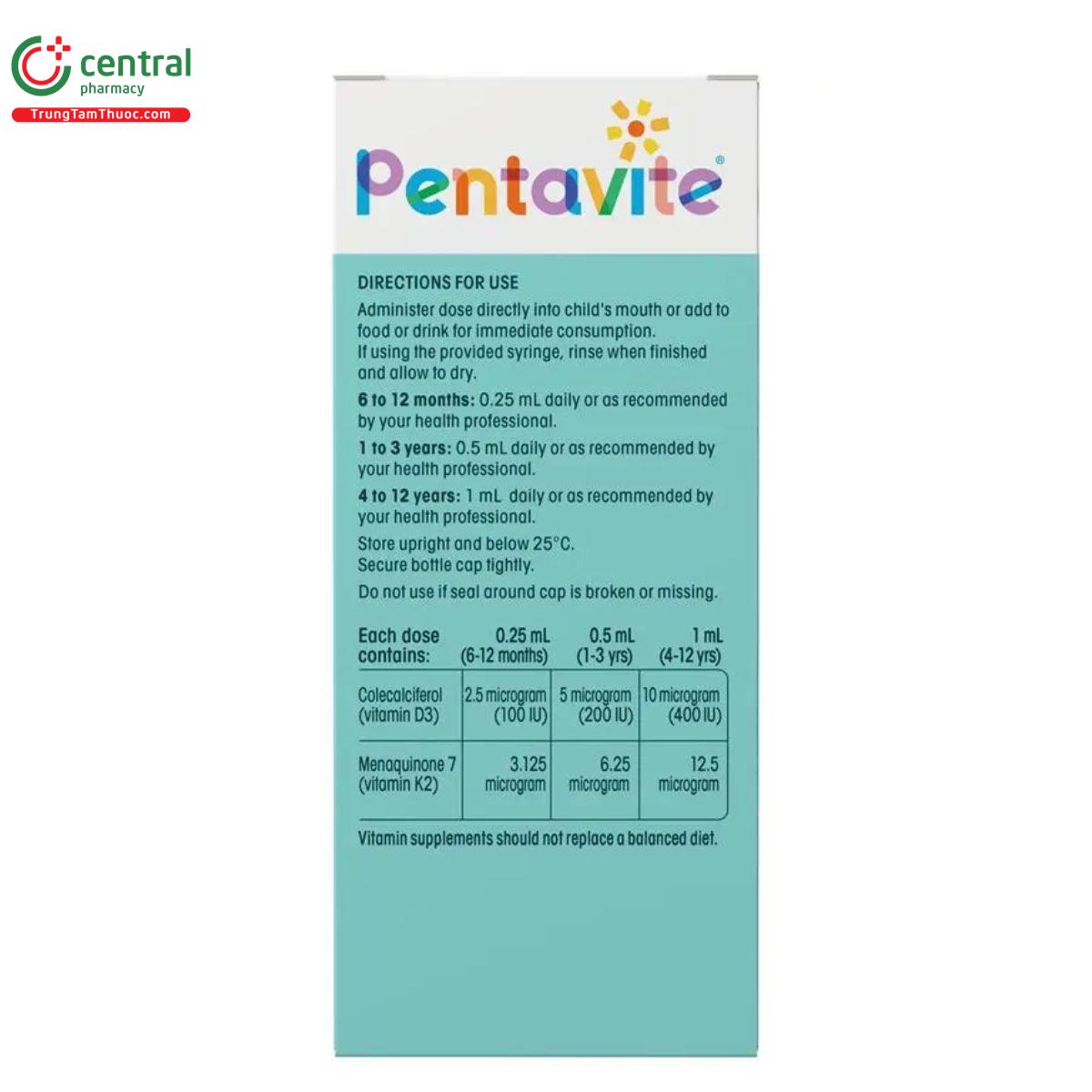 pentavite vitamin d3 k2 infant and kids liquid 6 U8768
