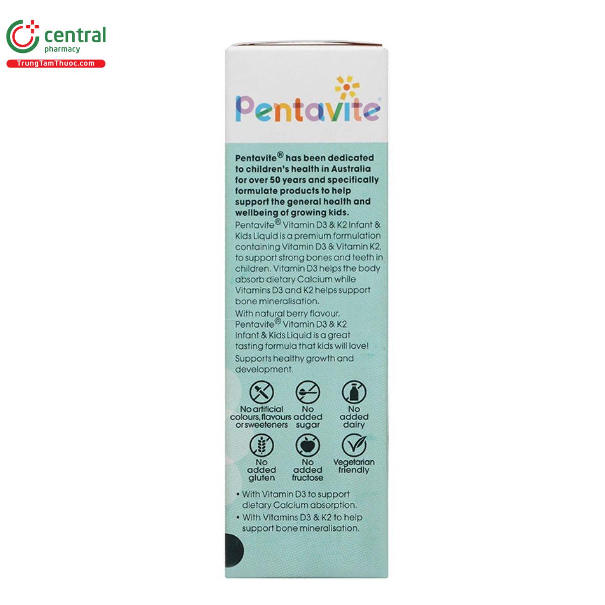pentavite vitamin d3 k2 infant and kids liquid 7 F2405