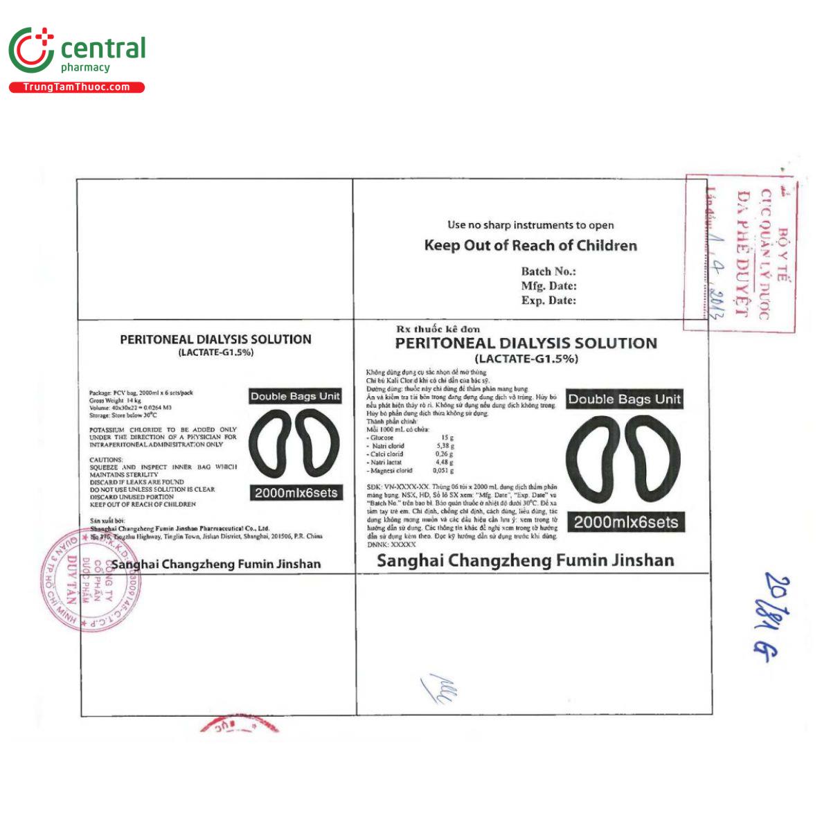 peritoneal dialysis solution lactate g 1 5 2 S7412 peritoneal dialysis solution lactate g 1 5 2 S7412