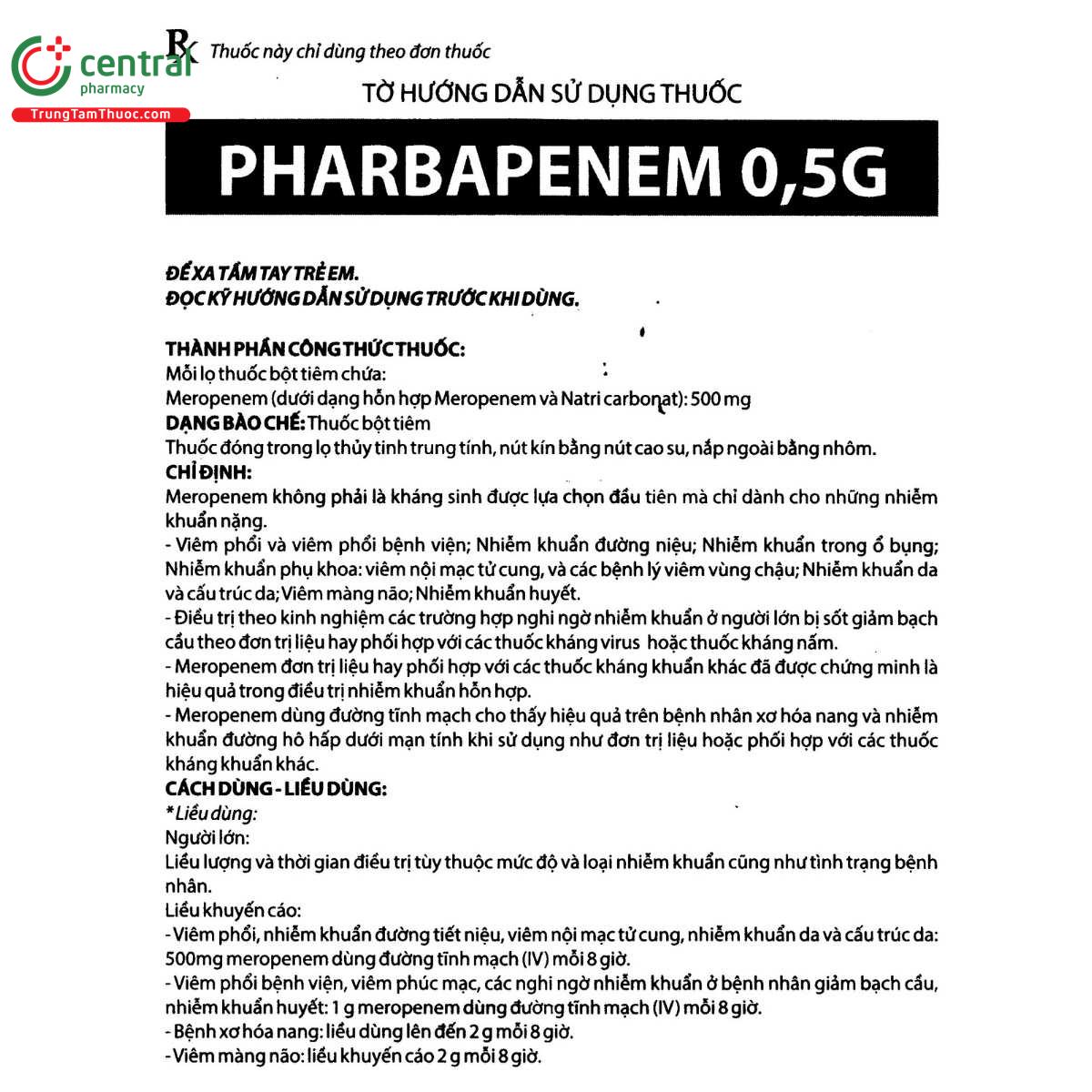 pharbapenem 0 5 g 6 H2432