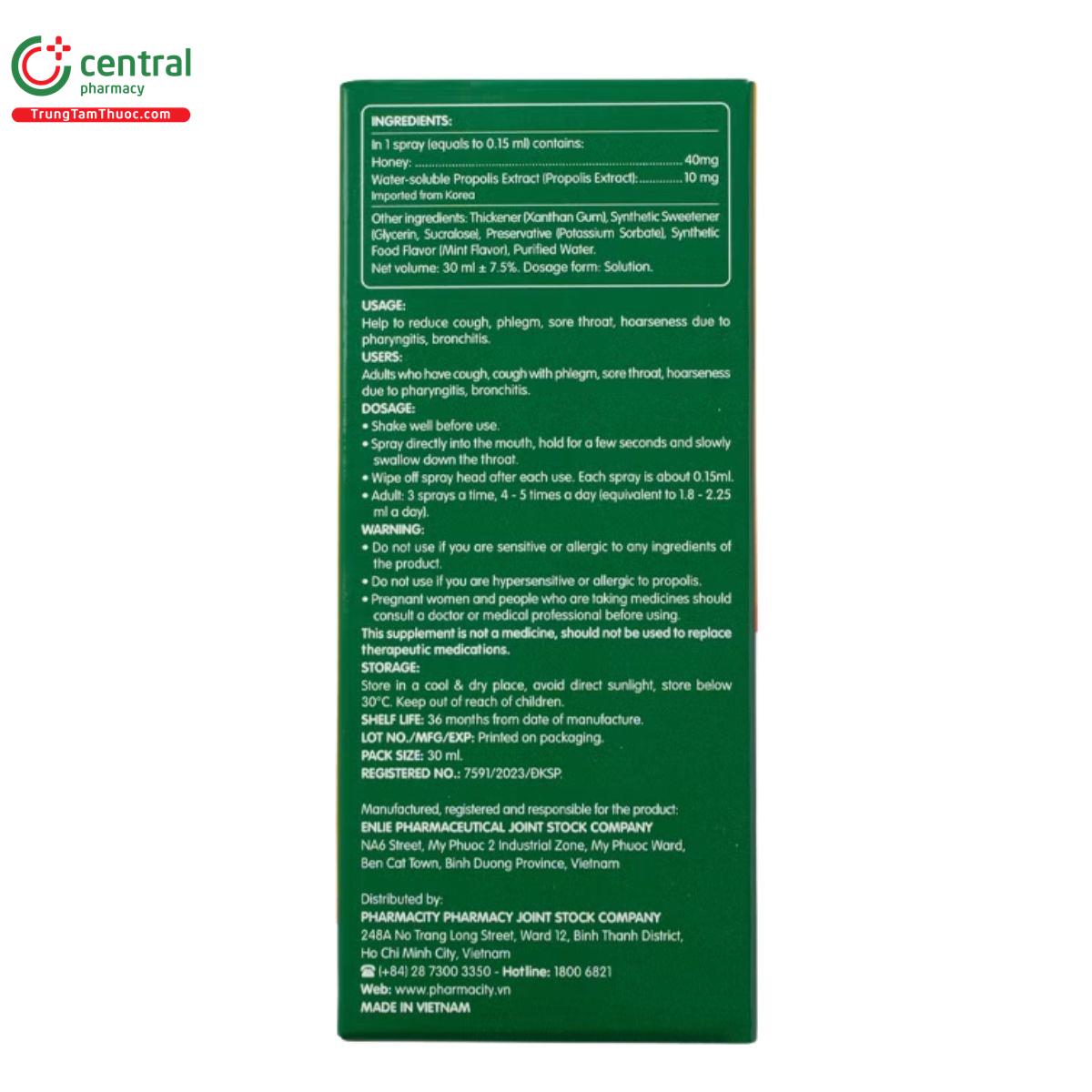 pharmacity propolis throat spray 5 E2614