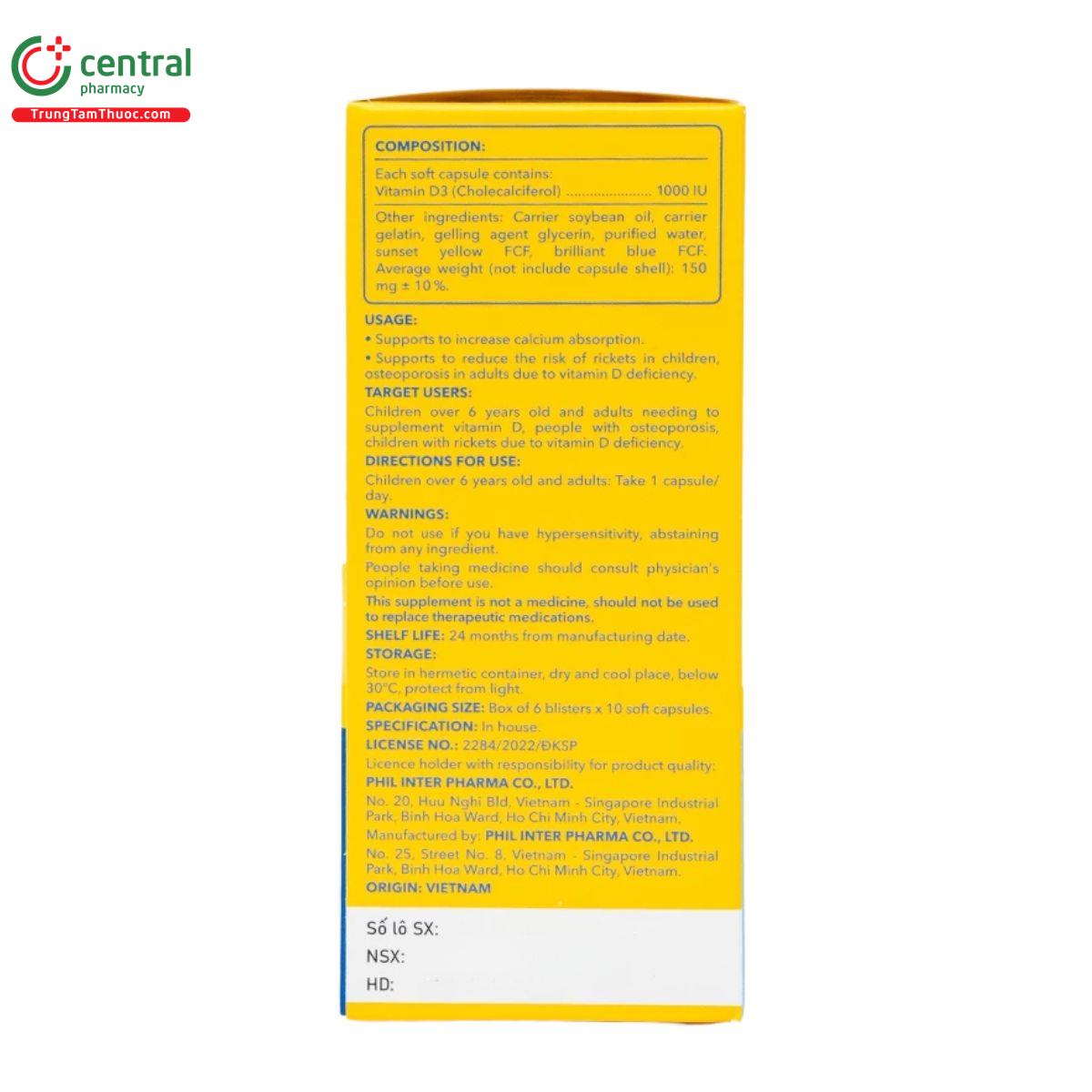 pharmacity vitamin d3 1000 iu 5 U8412