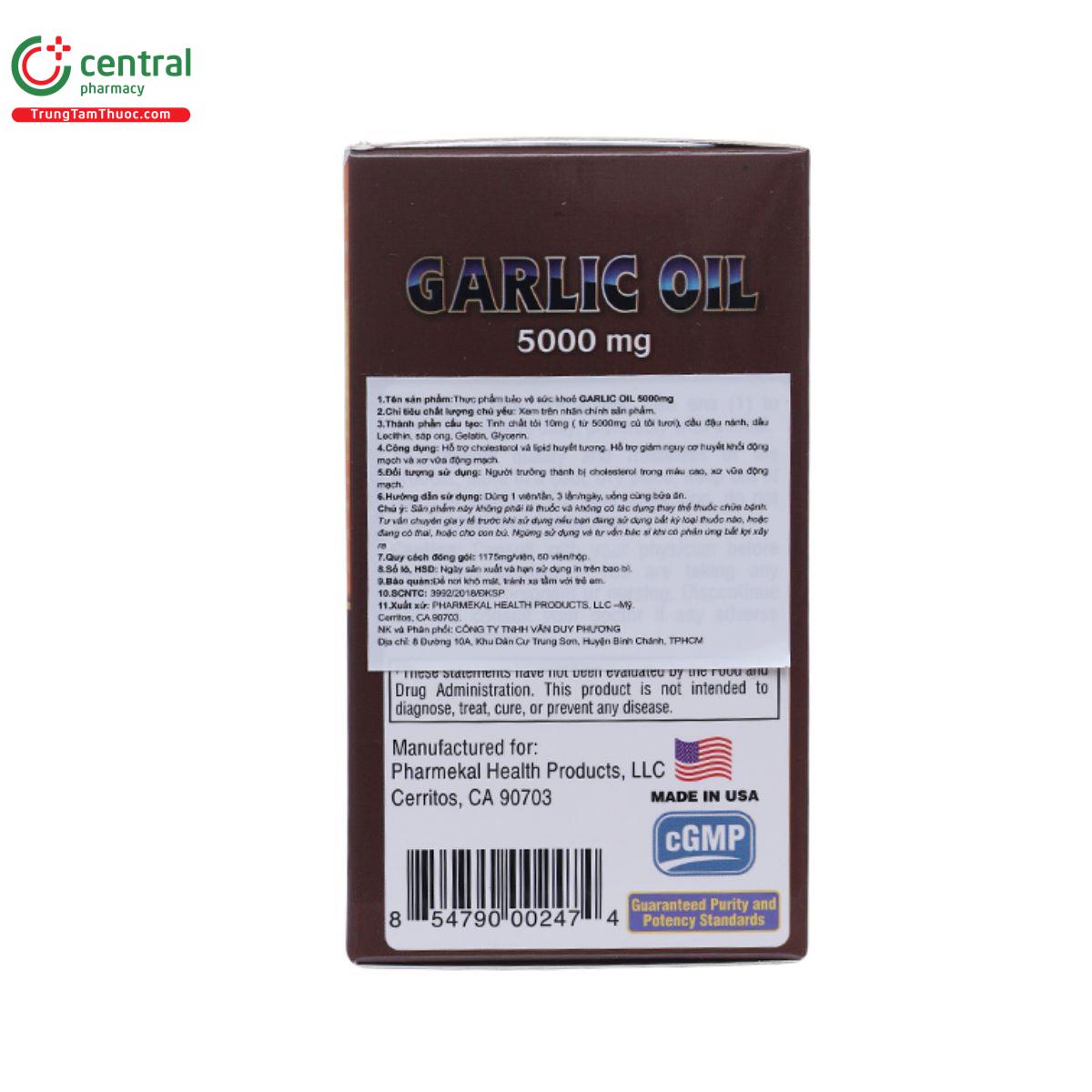 pharmekal garlic oil 5000mg 5 O5016