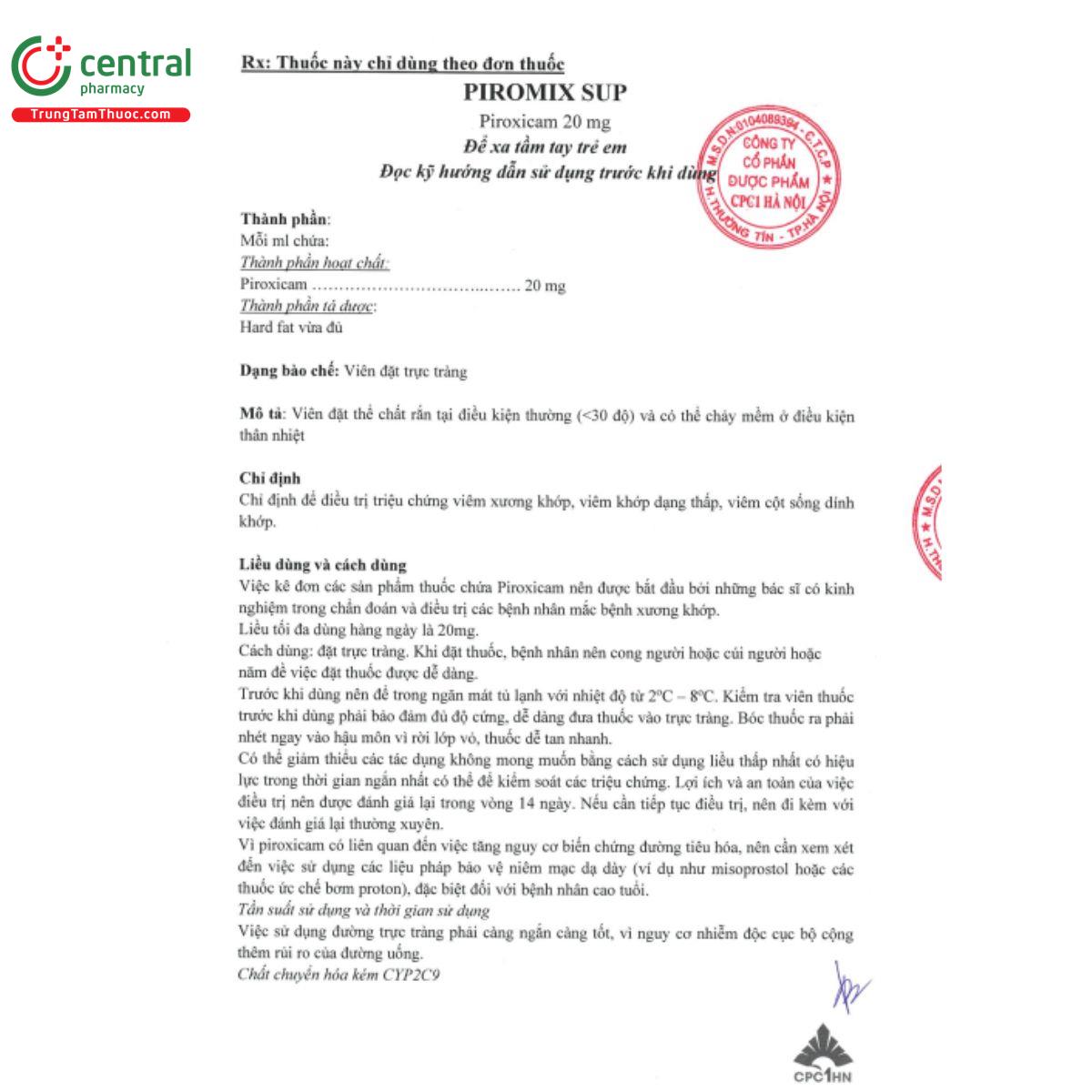 piromix sup 20mg 3 S7584