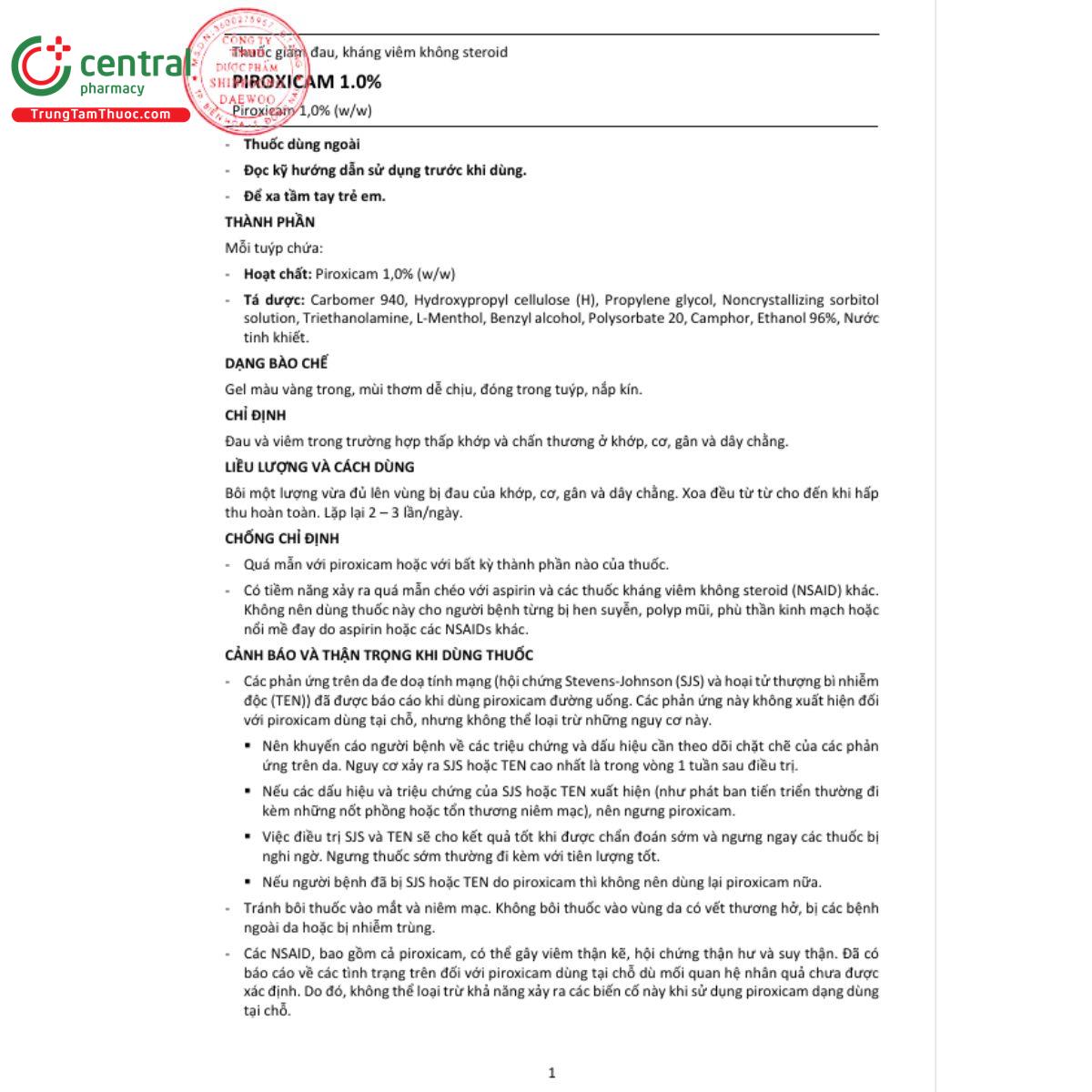 piroxicam 1 0 shinpoong daewoo 4 U8227 piroxicam 1 0 shinpoong daewoo 4 U8227
