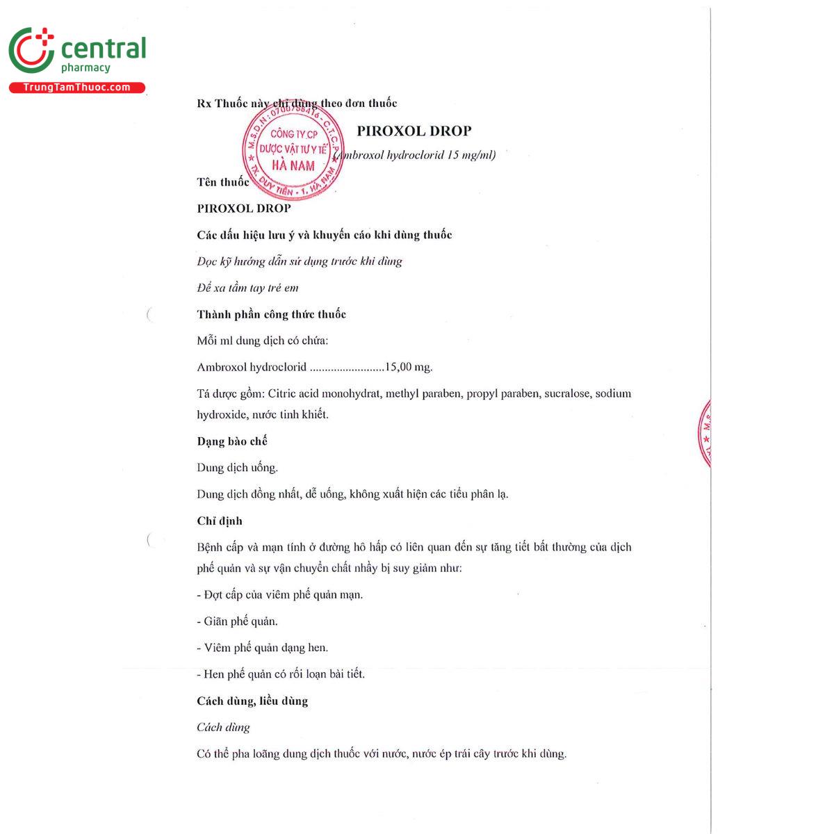 piroxol drop 15mg ml 3 M4572 piroxol drop 15mg ml 3 M4572