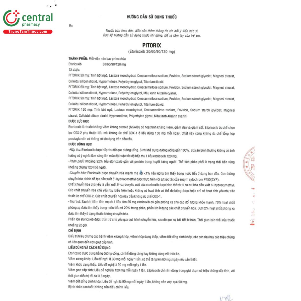 pitorix 120mg 5 F2853 pitorix 120mg 5 F2853