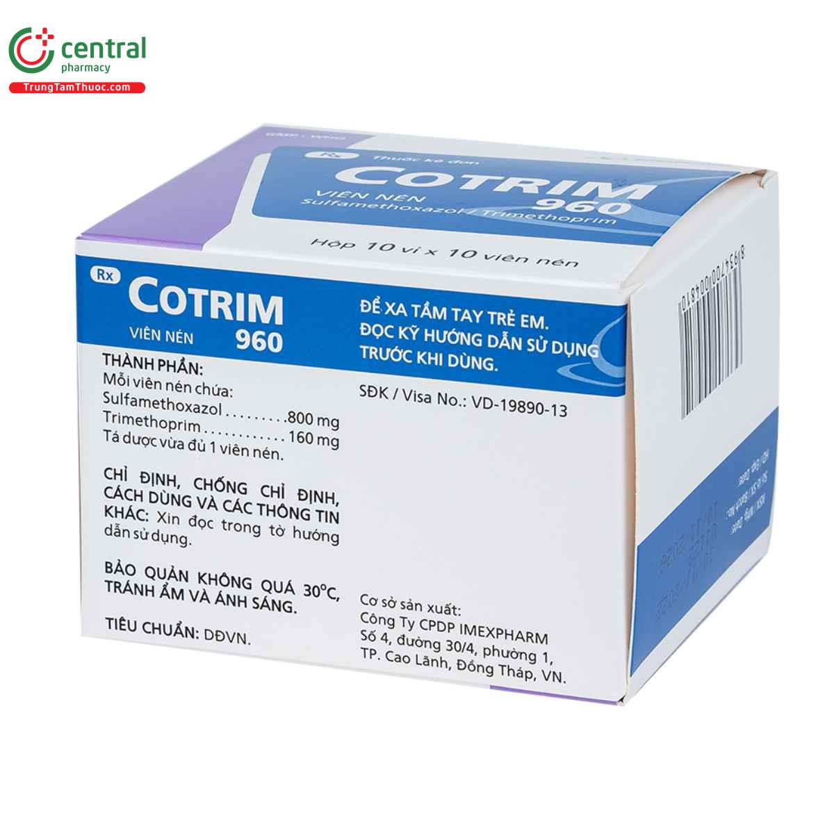 Thuốc pms-Cotrim 960mg điều trị nhiễm khuẩn đường tiết niệu hiệu quả