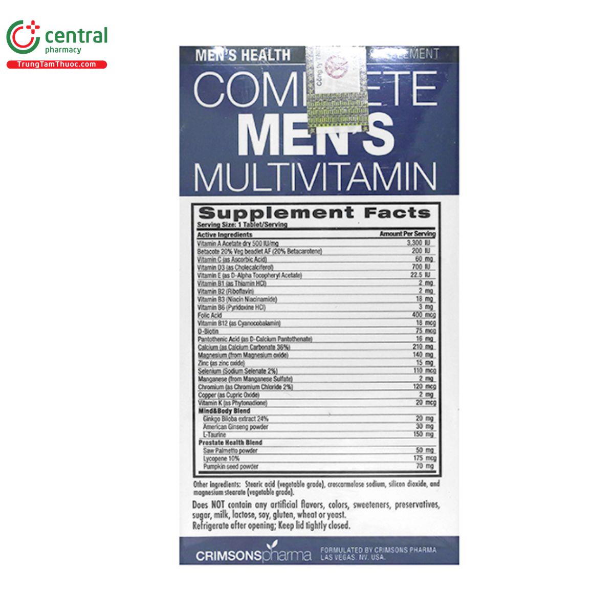 pnplus mens complete multivitamin U8811