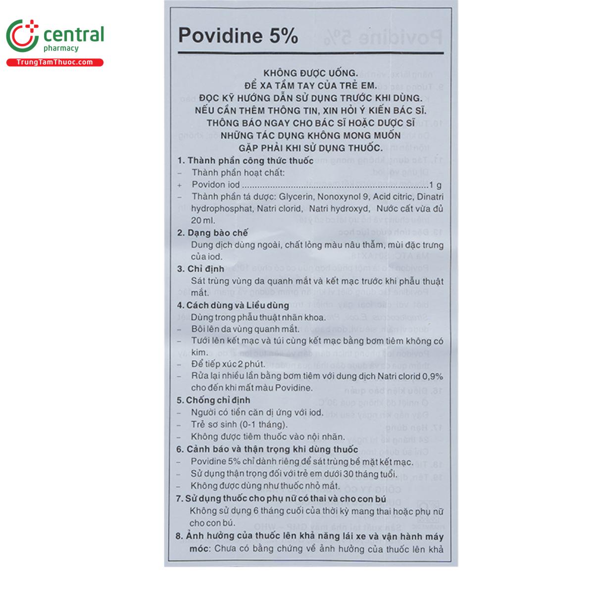 povidine 5 pharmedic 10 D1777 povidine 5 pharmedic 10 D1777