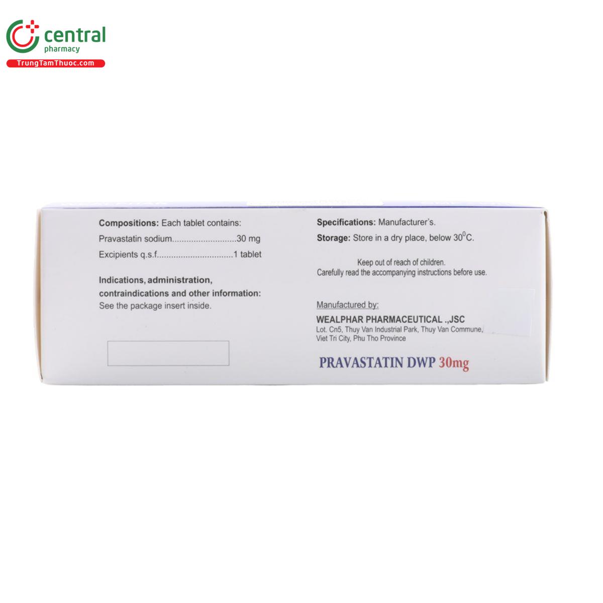 pravastatin dwp 30mg 5 V8187
