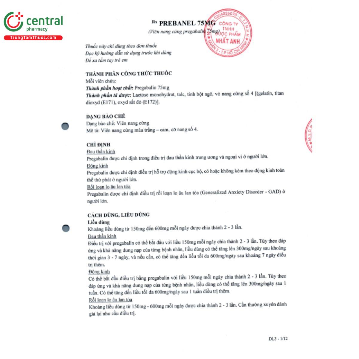 prebanel 75mg 3 Q6478 prebanel 75mg 3 Q6478
