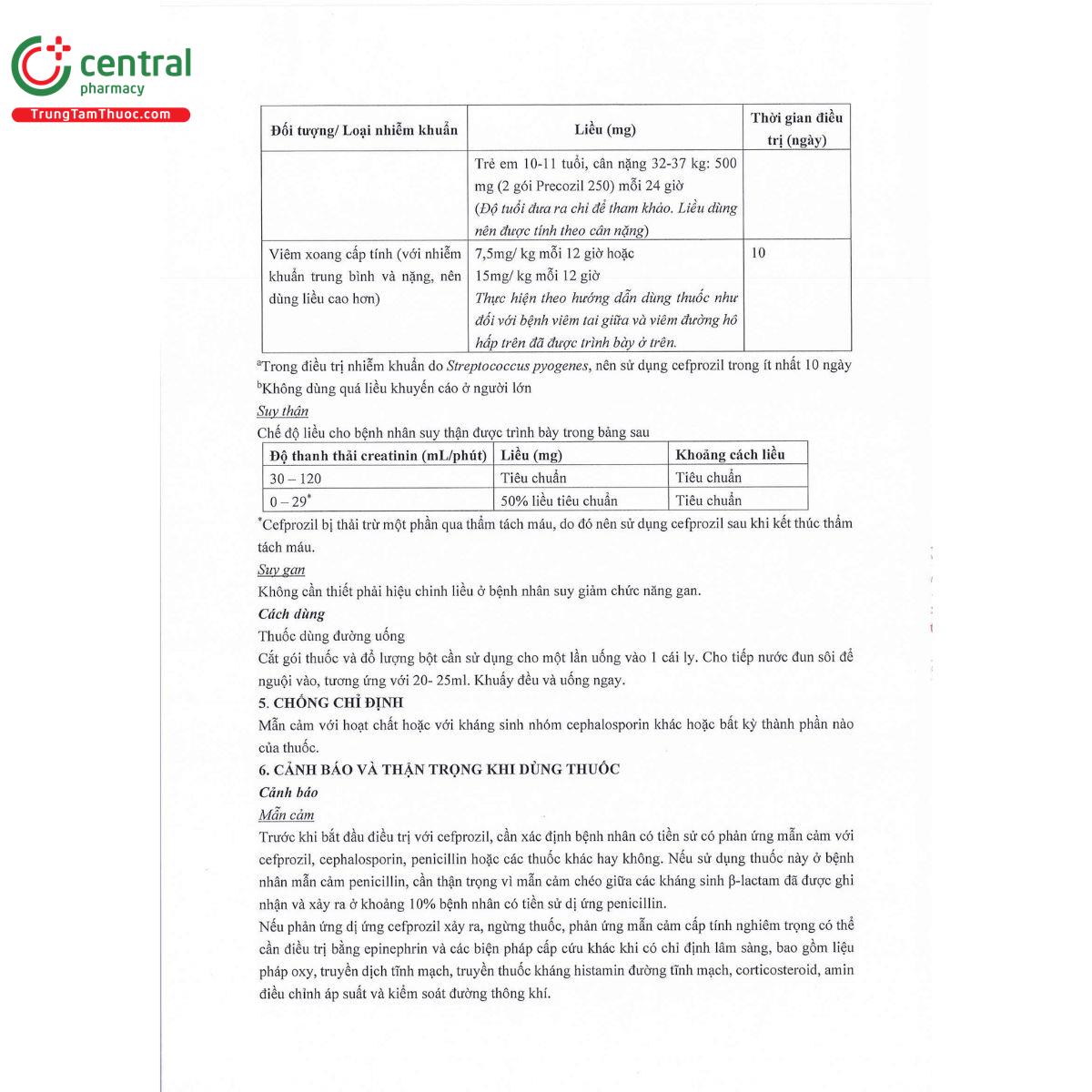 precozil 250 5 N5015