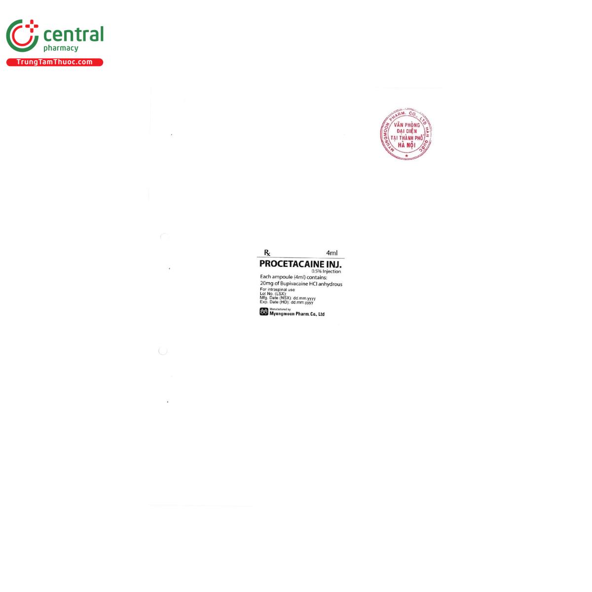 procetacaine inj 3 M4683