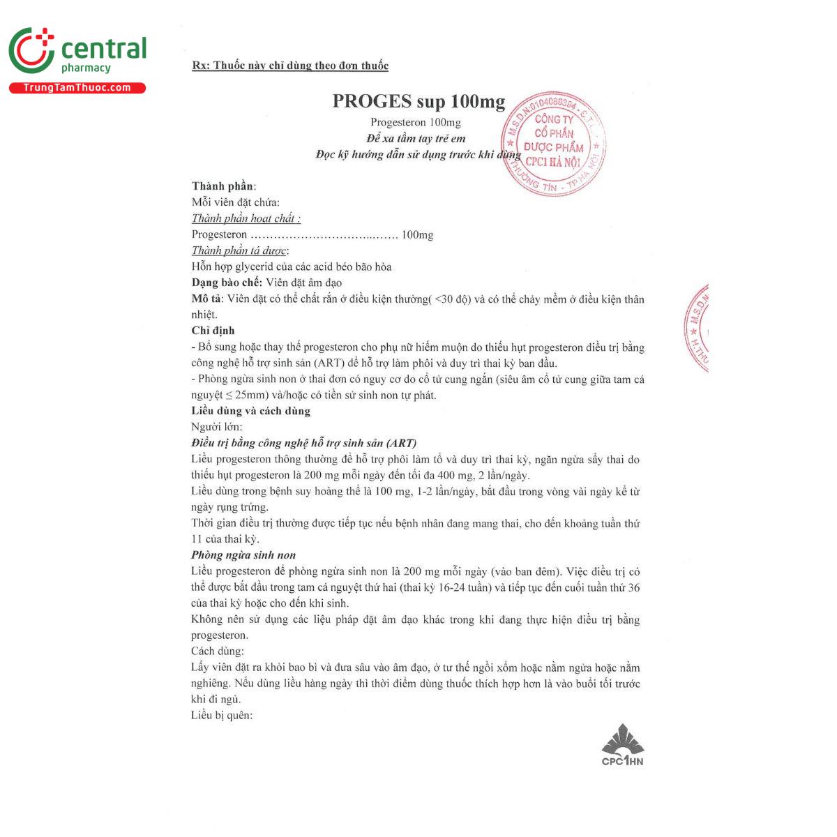 proges sup 100mg 4 N5725 proges sup 100mg 4 N5725
