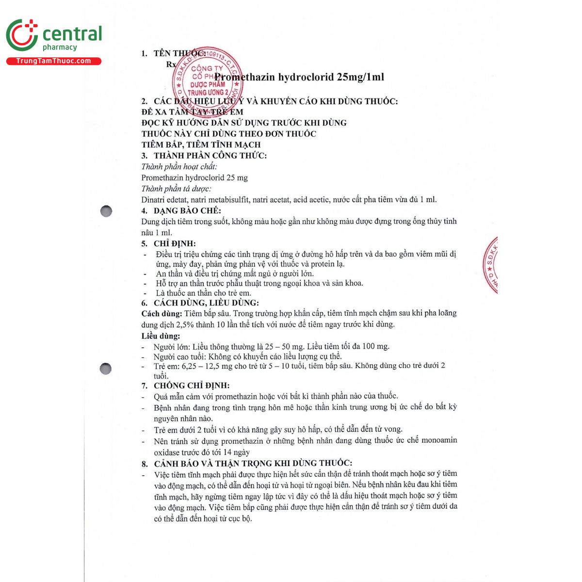 promethazin hydroclorid 6 N5053 promethazin hydroclorid 6 N5053