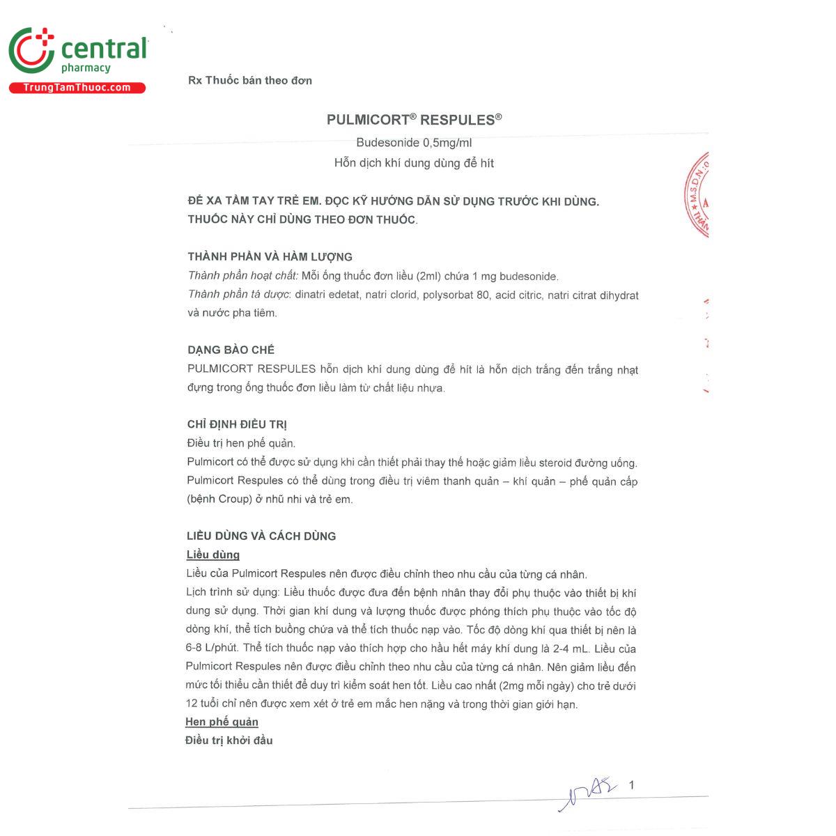 pulmicort respules 1mg 2ml 4 H2742
