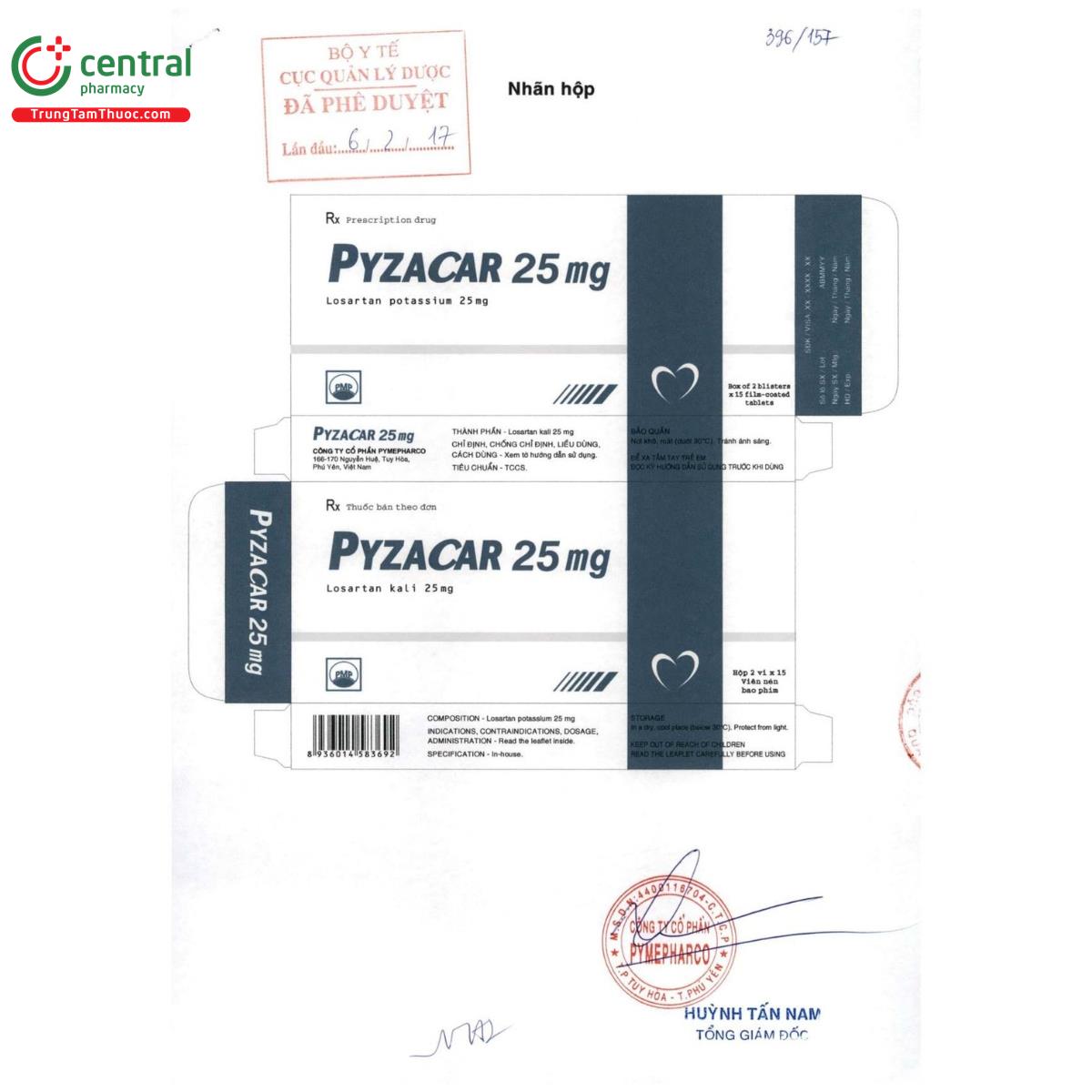 pyzacar 25mg 12 H3806