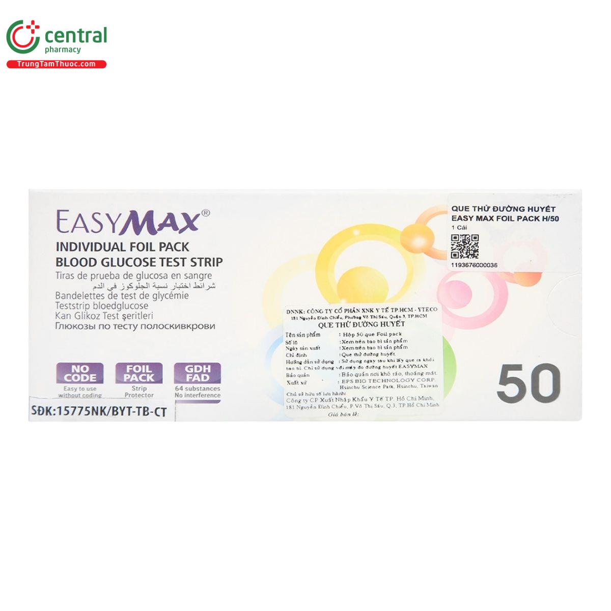 que thu duong huyet easy max foil pack h 50 2 I3683