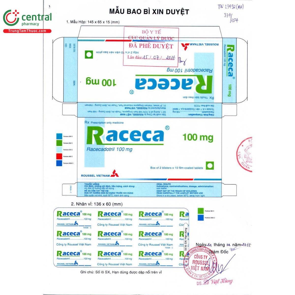 raceca 100mg 4 V8885