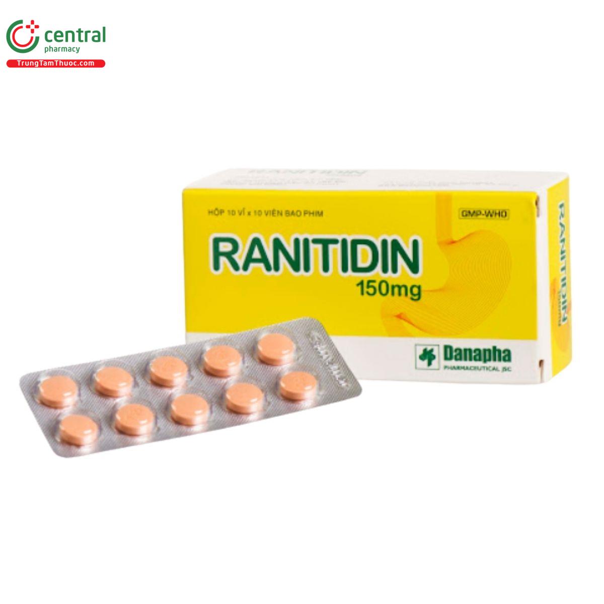 Thuốc Ranitidin 150mg Danapha điều trị loét tá tràng dạ dày lành tính