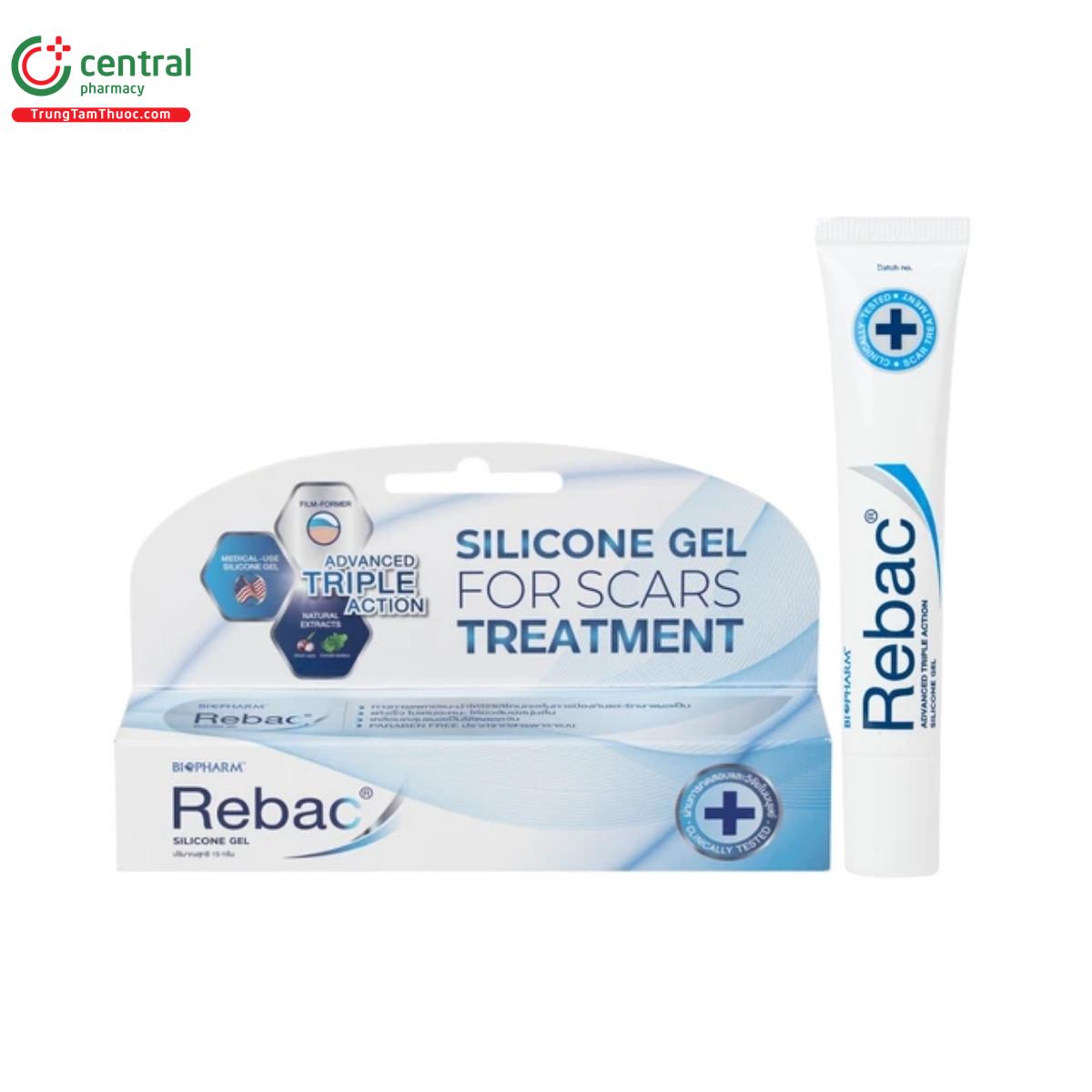 Gel trị sẹo Rebac Silicon Gel 15g dự phòng và cải thiện nhiều loại sẹo