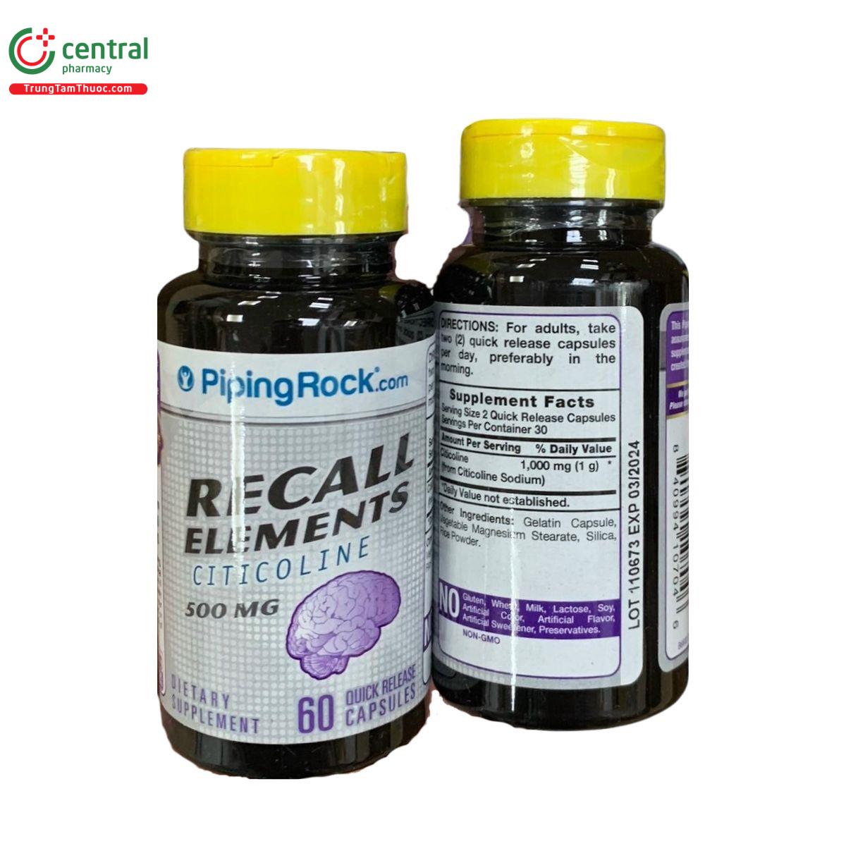 recall elements citicoline 500mg 3 S7041