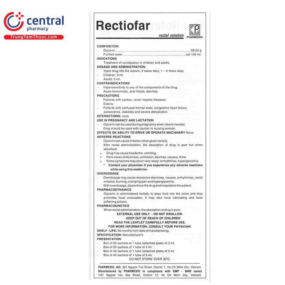 rectiofar 3ml 6 R7058