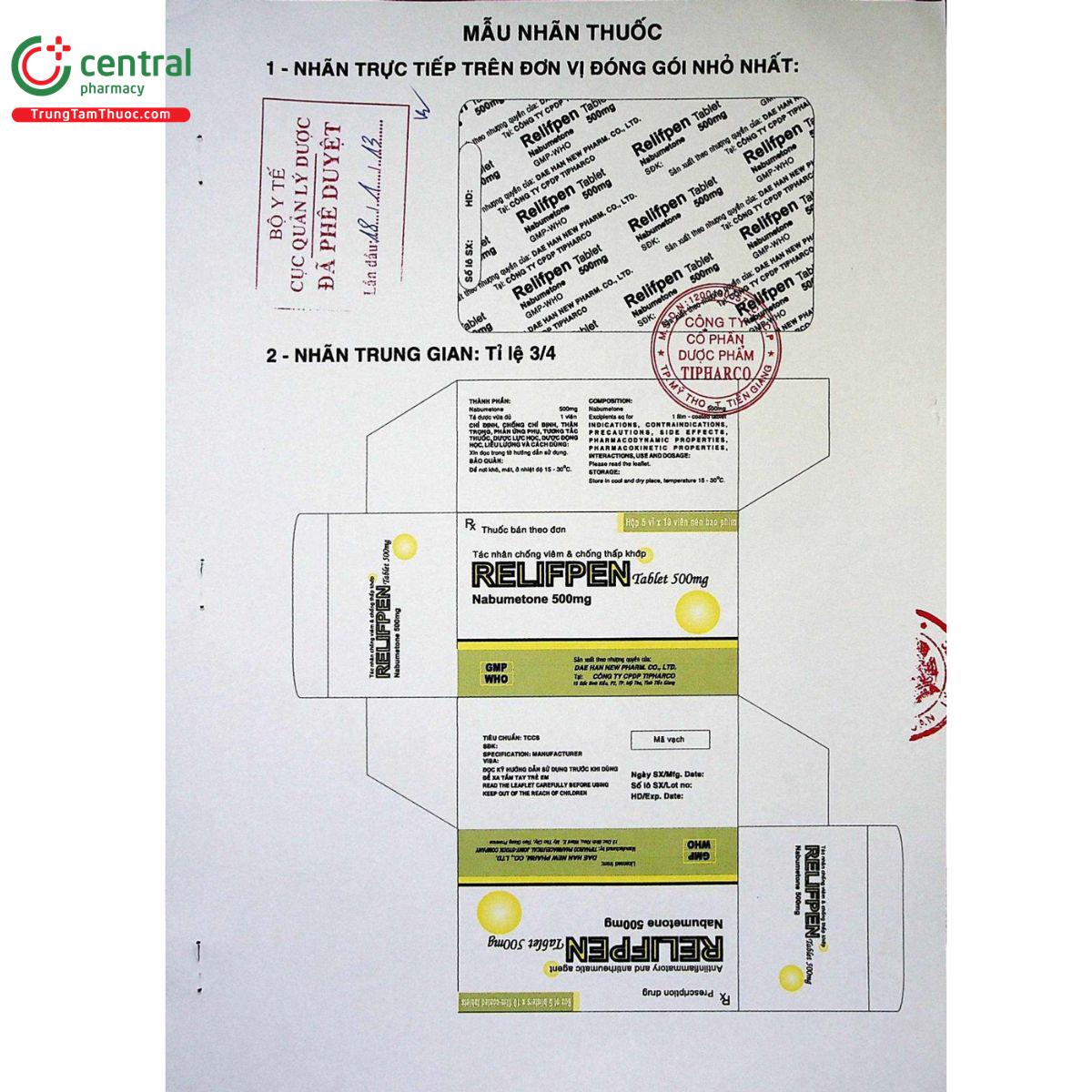relifpen tablet 500mg 8 C1818
