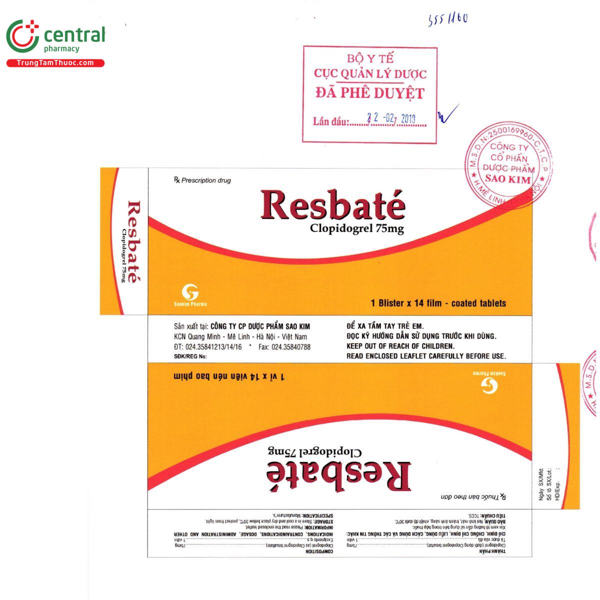 resbate 75mg 2 G2381 resbate 75mg 2 G2381