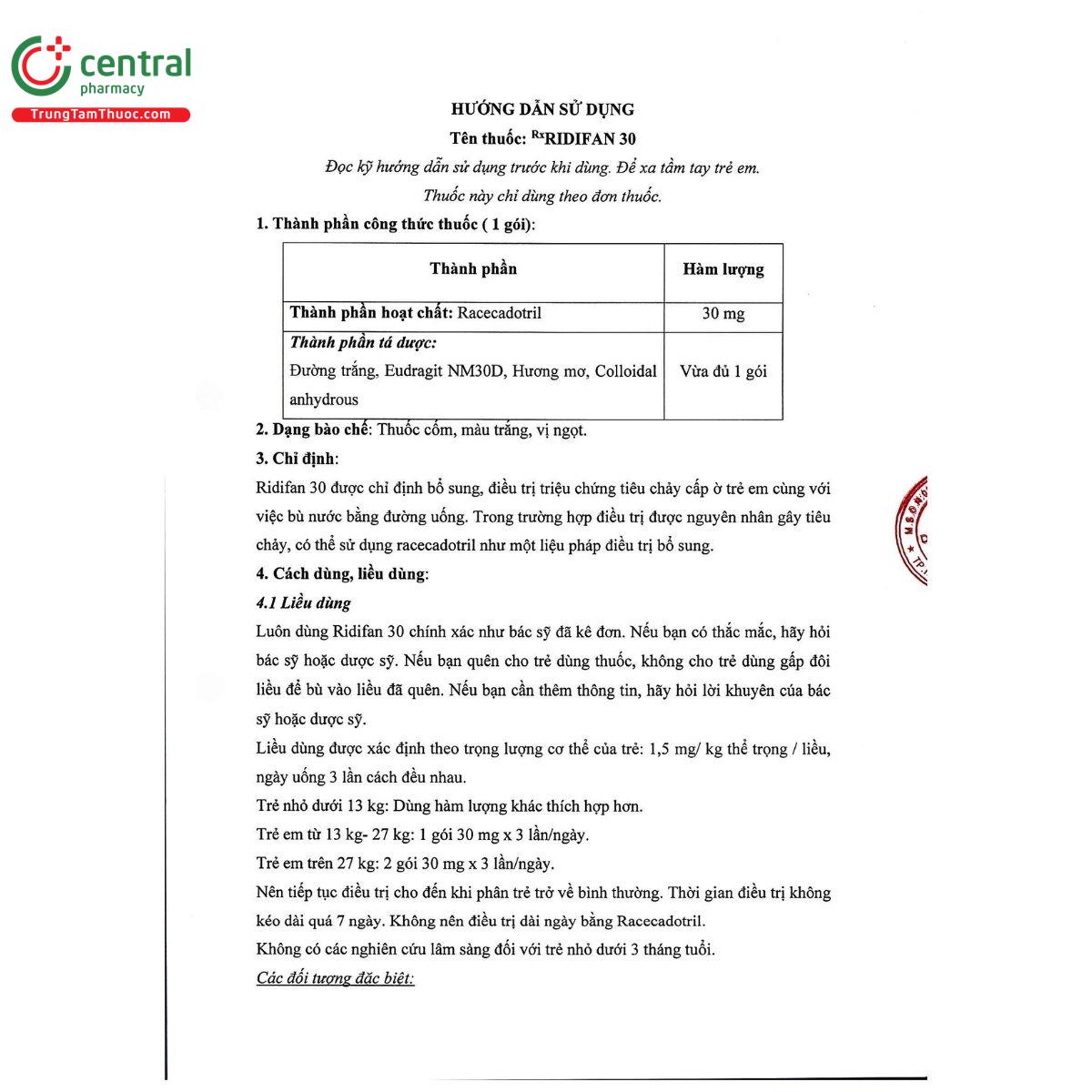 ridifan 30mg 4 B0042