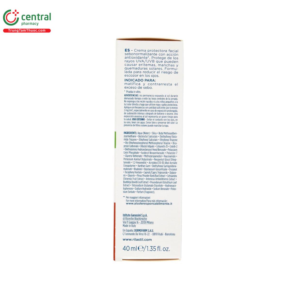 rilastil acnestil sebum normalizing cream spf 50 7 U8330