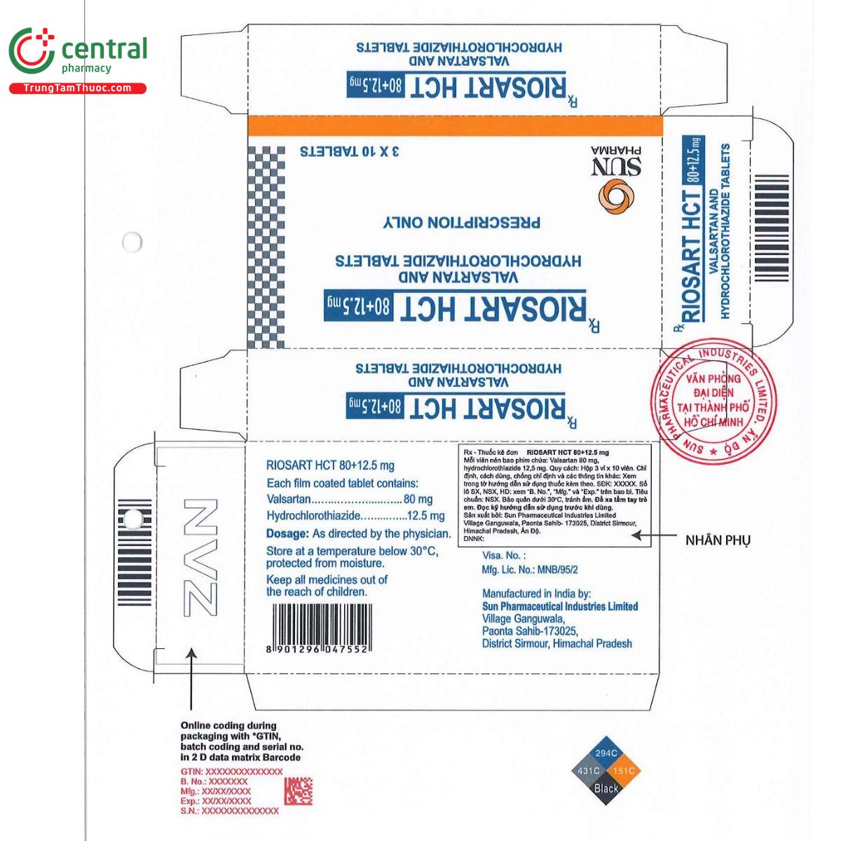 riosart hct 80 125mg 3 J3823 riosart hct 80 125mg 3 J3823
