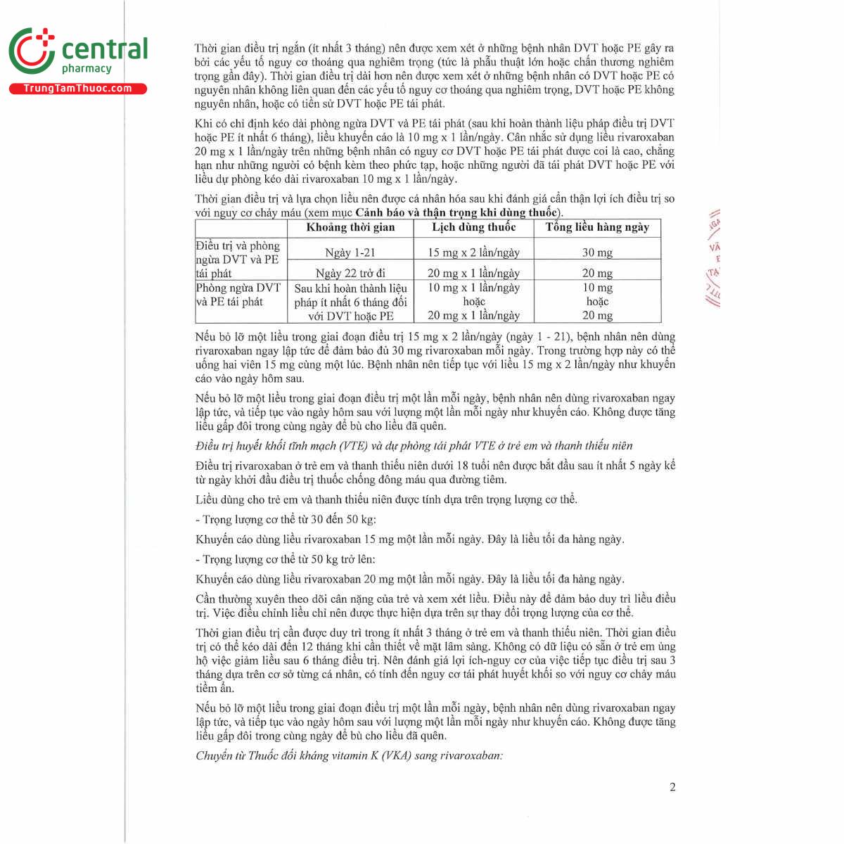 rivacryst 15mg 10 V8280