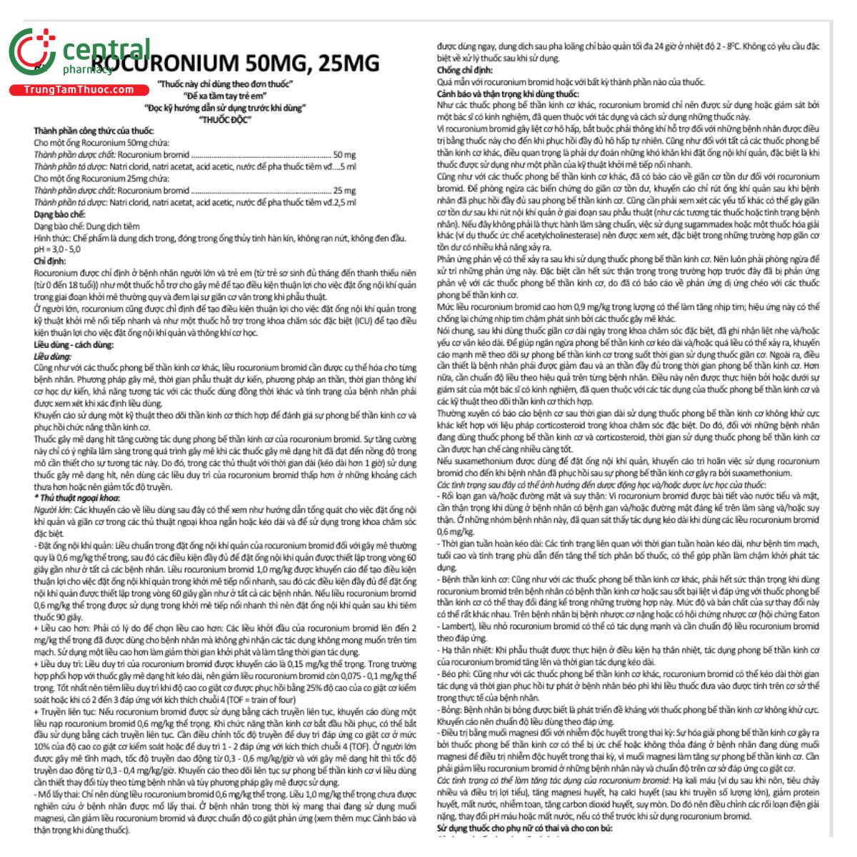 rocuronium 50mg vinphaco 4 Q6224 rocuronium 50mg vinphaco 4 Q6224