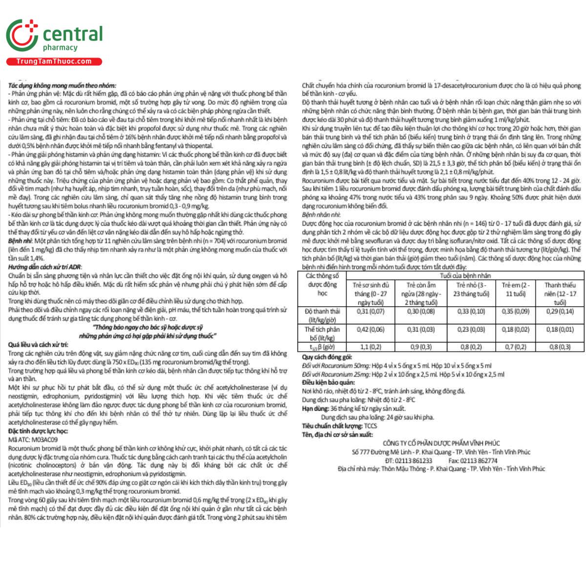 rocuronium 50mg vinphaco 7 G2323 rocuronium 50mg vinphaco 7 G2323