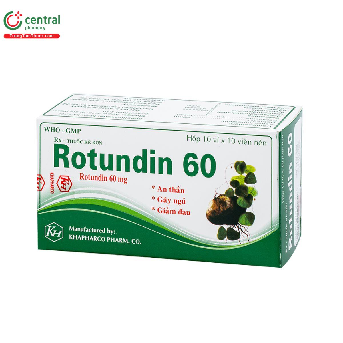 Thuoc Rotundo Thuốc Rotundin 60 Khapharco an thần, ngủ ngon, giảm đau tiêu hóa