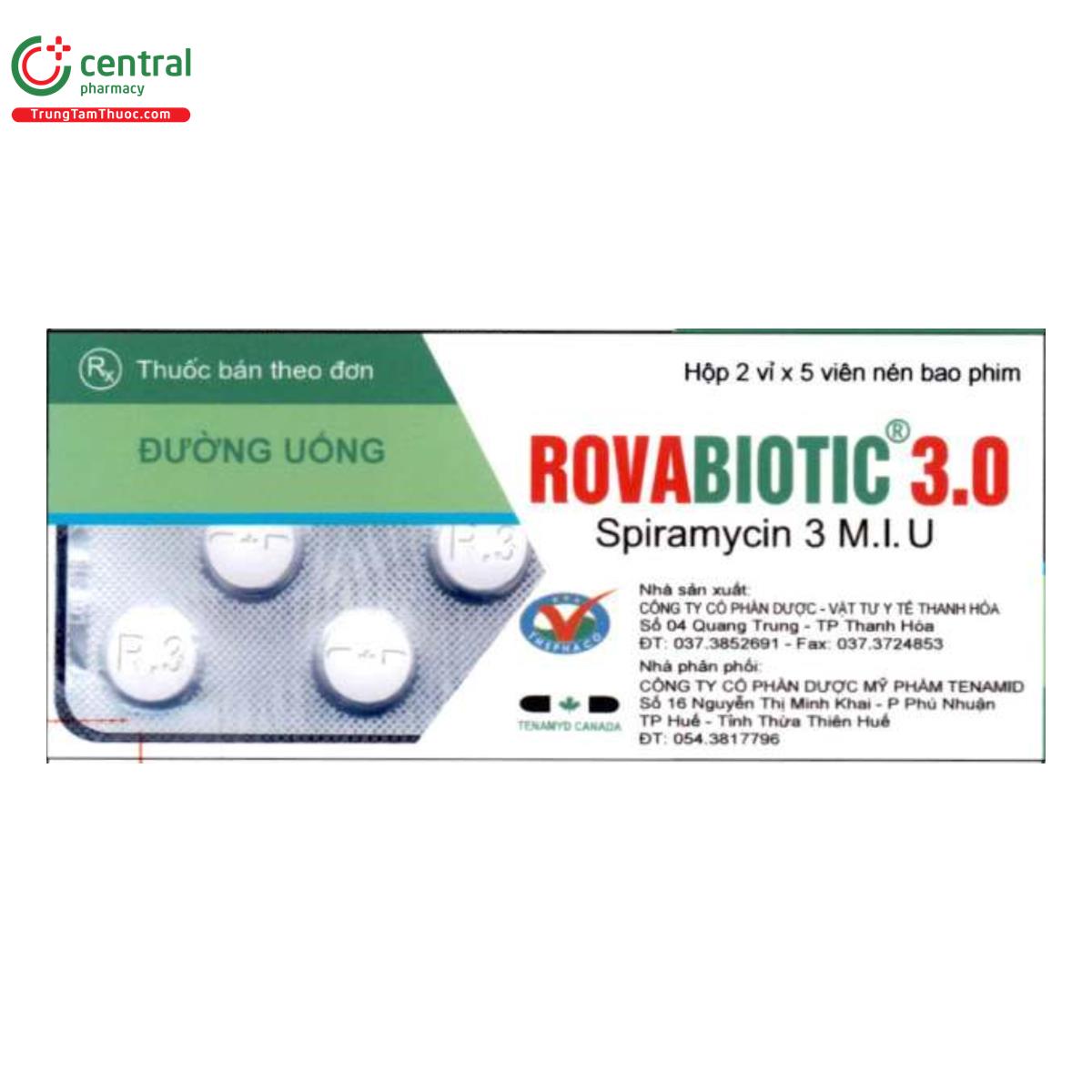 Thuốc Rovabiotic 3.0 - Điều trị nhiễm trùng do vi khuẩn nhạy cảm