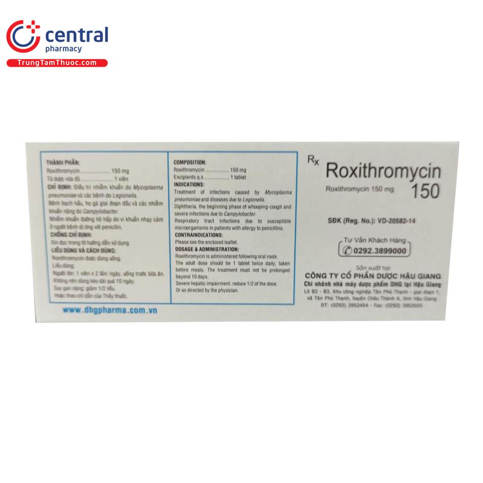 roxithromycin 150mg dhg 4 S7460