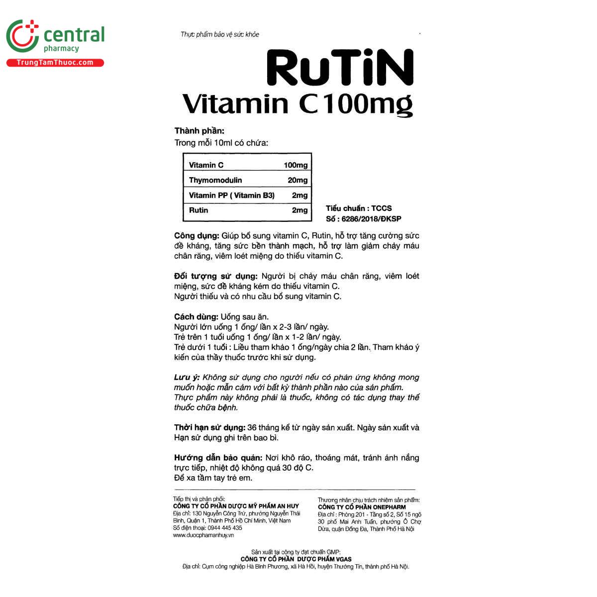 rutin c vitamin c 100mg an huy 9 V8012