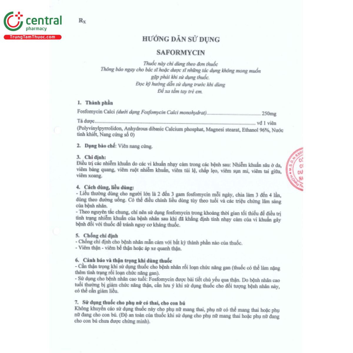 saformycin 250mg 3 O5464