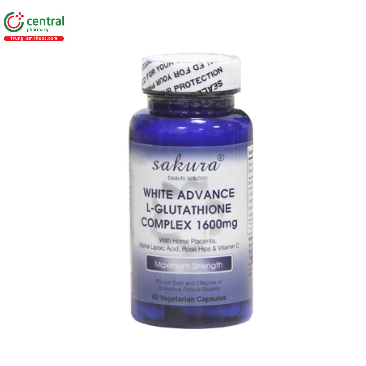 sakura white advance l glutathione complex 1600mg 5 H3387
