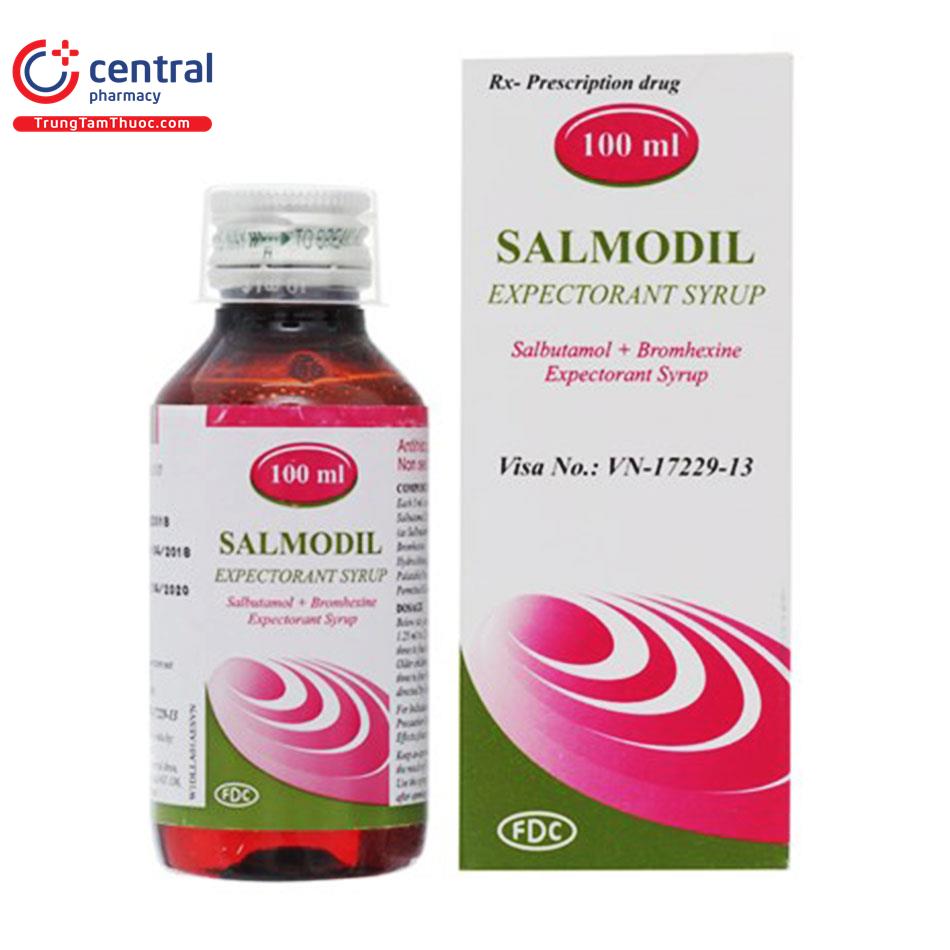 Thuốc Salmodil Expectorant Syrup Thuốc làm giãn cơ trơn phế quản