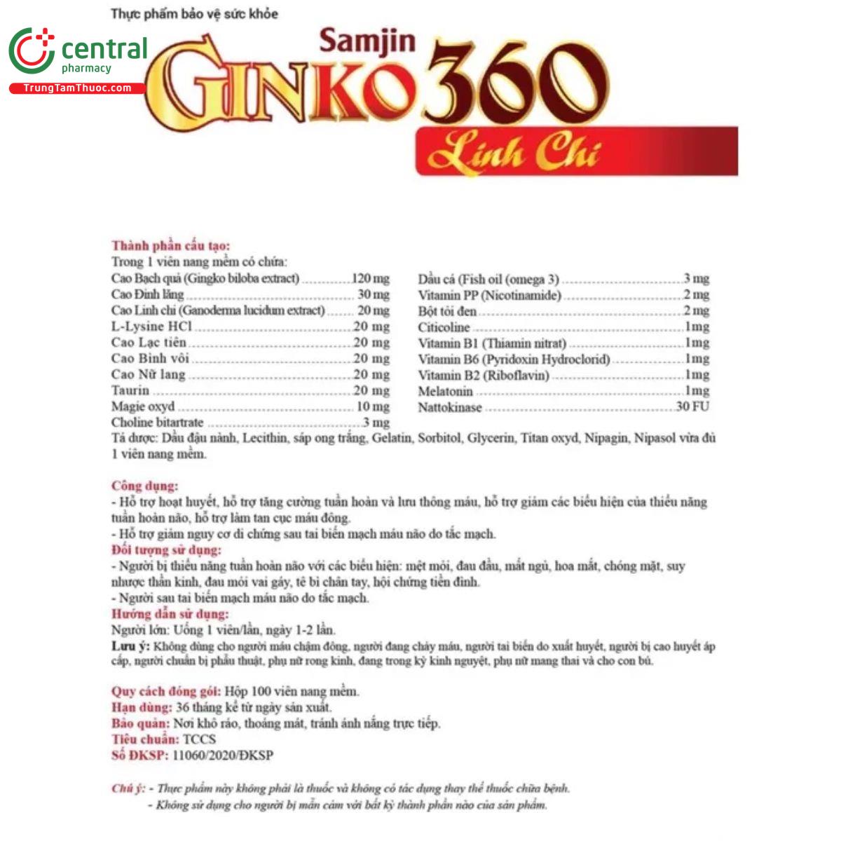 samjin ginko 360 linh chi 5 D1410 samjin ginko 360 linh chi 5 D1410